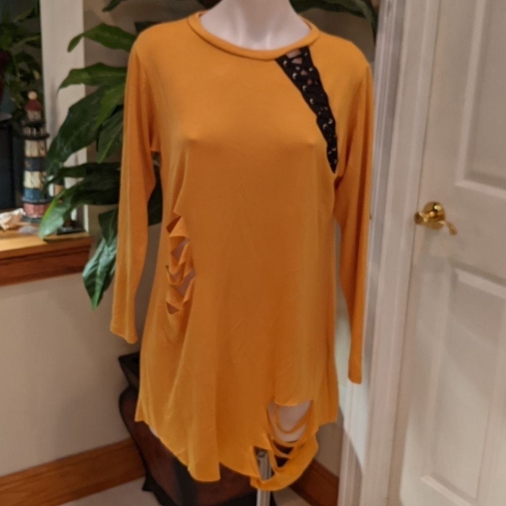 Auditions Distressed Mini Dress Women's Size Small